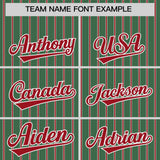 Custom Kelly Green White Tricolor Stripe Fashion Authentic Baseball Jersey