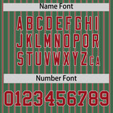 Custom Kelly Green White Tricolor Stripe Fashion Authentic Baseball Jersey