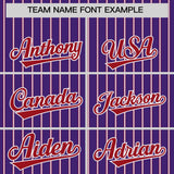 Custom Purple White Tricolor Stripe Fashion Authentic Baseball Jersey