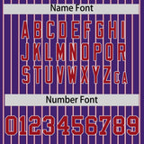 Custom Purple White Tricolor Stripe Fashion Authentic Baseball Jersey