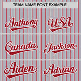 Custom Gray White Tricolor Stripe Fashion Authentic Baseball Jersey