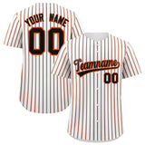 Custom White Black Tricolor Stripe Fashion Authentic Baseball Jersey