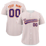 Custom White Purple Tricolor Stripe Fashion Authentic Baseball Jersey