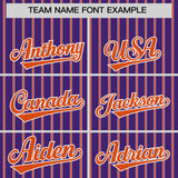 Custom Purple White Tricolor Stripe Fashion Authentic Baseball Jersey