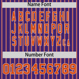 Custom Purple White Tricolor Stripe Fashion Authentic Baseball Jersey