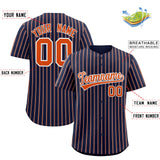Custom Navy White Tricolor Stripe Fashion Authentic Baseball Jersey