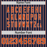 Custom Navy White Tricolor Stripe Fashion Authentic Baseball Jersey