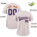 Custom White Royal Tricolor Stripe Fashion Authentic Baseball Jersey
