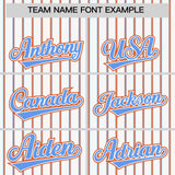 Custom White Powder Blue Tricolor Stripe Fashion Authentic Baseball Jersey