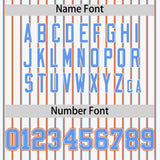 Custom White Powder Blue Tricolor Stripe Fashion Authentic Baseball Jersey