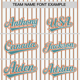 Custom White Aqua Tricolor Stripe Fashion Authentic Baseball Jersey