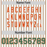 Custom White Kelly Green Tricolor Stripe Fashion Authentic Baseball Jersey