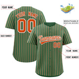 Custom Kelly Green White Tricolor Stripe Fashion Authentic Baseball Jersey