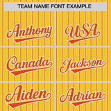 Custom Gold White Tricolor Stripe Fashion Authentic Baseball Jersey