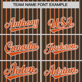 Custom Brown White Tricolor Stripe Fashion Authentic Baseball Jersey