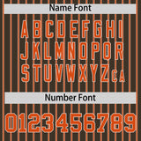 Custom Brown White Tricolor Stripe Fashion Authentic Baseball Jersey