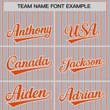 Custom Gray White Tricolor Stripe Fashion Authentic Baseball Jersey