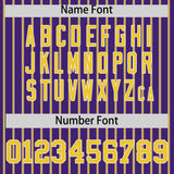 Custom Purple White Tricolor Stripe Fashion Authentic Baseball Jersey