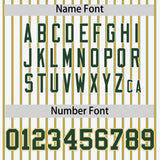 Custom White Green Tricolor Stripe Fashion Authentic Baseball Jersey