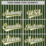 Custom Green Gold Tricolor Stripe Fashion Authentic Baseball Jersey