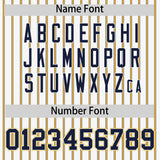Custom White Navy Tricolor Stripe Fashion Authentic Baseball Jersey