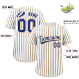 Custom White Royal Tricolor Stripe Fashion Authentic Baseball Jersey
