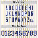 Custom White Royal Tricolor Stripe Fashion Authentic Baseball Jersey