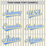 Custom White Powder Blue Tricolor Stripe Fashion Authentic Baseball Jersey