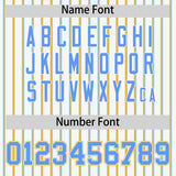 Custom White Powder Blue Tricolor Stripe Fashion Authentic Baseball Jersey