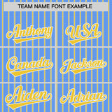 Custom Powder Blue White Tricolor Stripe Fashion Authentic Baseball Jersey