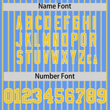 Custom Powder Blue White Tricolor Stripe Fashion Authentic Baseball Jersey