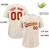 Custom White Red Tricolor Stripe Fashion Authentic Baseball Jersey