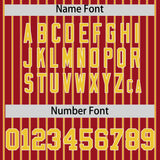 Custom Red White Tricolor Stripe Fashion Authentic Baseball Jersey