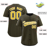 Custom Black White Tricolor Stripe Fashion Authentic Baseball Jersey
