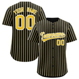 Custom Black White Tricolor Stripe Fashion Authentic Baseball Jersey