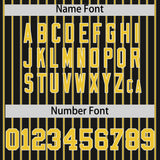 Custom Black White Tricolor Stripe Fashion Authentic Baseball Jersey