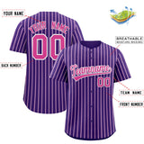 Custom Purple White Tricolor Stripe Fashion Authentic Baseball Jersey