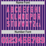 Custom Purple White Tricolor Stripe Fashion Authentic Baseball Jersey