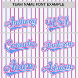 Custom White Powder Blue Tricolor Stripe Fashion Authentic Baseball Jersey