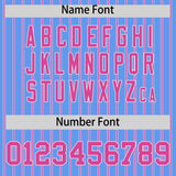 Custom Powder Blue White Tricolor Stripe Fashion Authentic Baseball Jersey