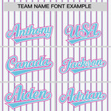 Custom White Sky Blue Tricolor Stripe Fashion Authentic Baseball Jersey