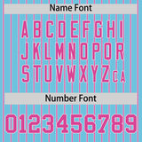 Custom Sky Blue White Tricolor Stripe Fashion Authentic Baseball Jersey