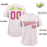 Custom White Neon Green Tricolor Stripe Fashion Authentic Baseball Jersey