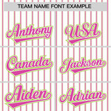 Custom White Neon Green Tricolor Stripe Fashion Authentic Baseball Jersey