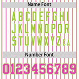 Custom White Neon Green Tricolor Stripe Fashion Authentic Baseball Jersey