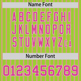 Custom Neon Green White Tricolor Stripe Fashion Authentic Baseball Jersey