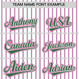 Custom White Kelly Green Tricolor Stripe Fashion Authentic Baseball Jersey