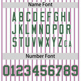 Custom White Kelly Green Tricolor Stripe Fashion Authentic Baseball Jersey