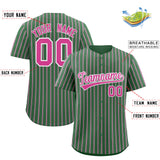 Custom Kelly Green White Tricolor Stripe Fashion Authentic Baseball Jersey