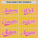 Custom Gold White Tricolor Stripe Fashion Authentic Baseball Jersey